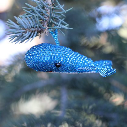 Beaded Blue Whale Ornament